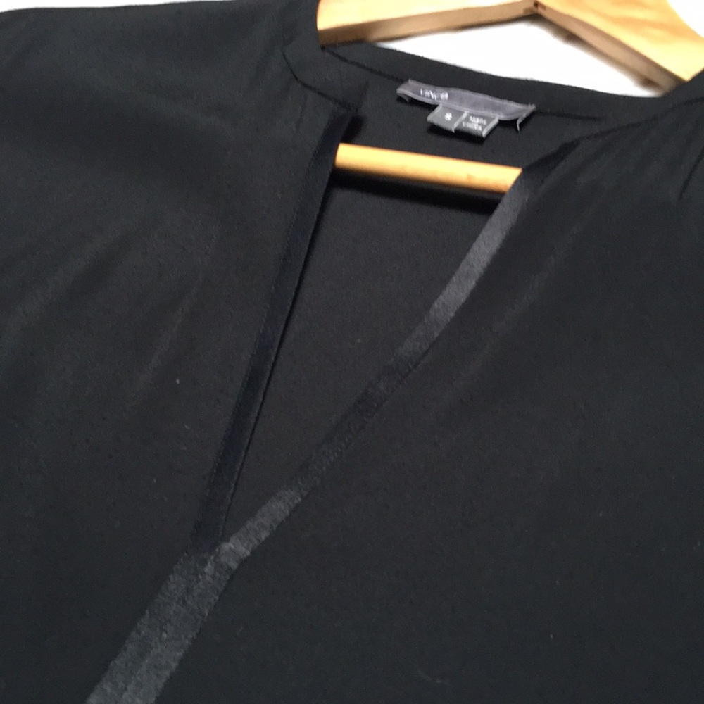 VINCE Satin Trim Popover Shift Dress SM